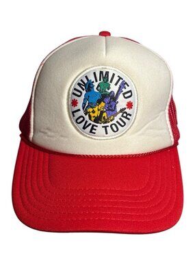 Red Hot Chili Peppers Trucker Hat Unlimited Love Tour Red & White Snapback